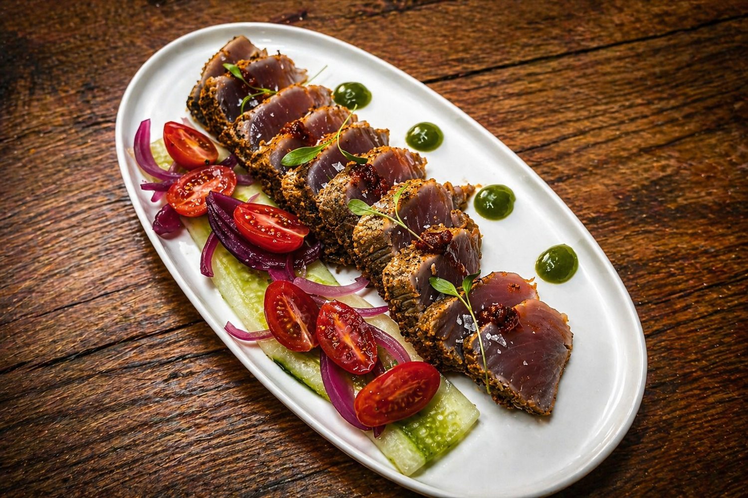 Tataki de atún en adobo canario